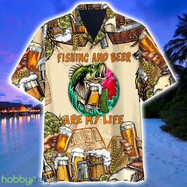 Fishing And Beer Is My Life Hawaiian Shirt Gifts From Son Product Photo 1
