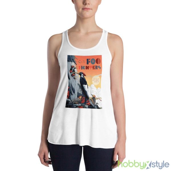 Foo Fighters June 14 2023 Rogers AR Poster Shirt - 8800 Women's Flowy Racerback Tank