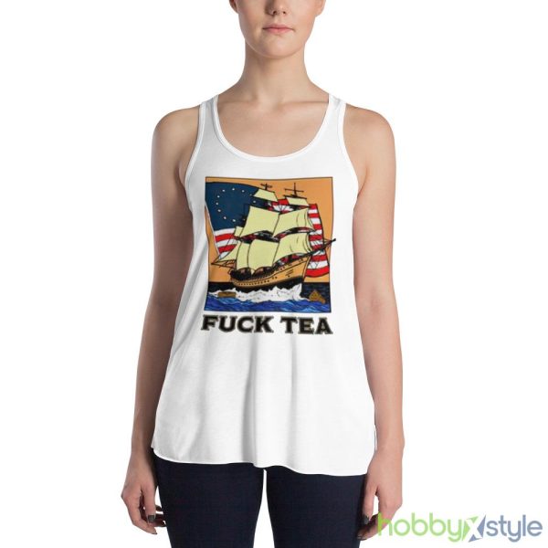 Fuck tea boat White T Shirt Mockup - 8800 Women's Flowy Racerback Tank