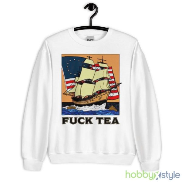 Fuck tea boat White T Shirt Mockup - 18000 Unisex Heavy Blend Crewneck Sweatshirt