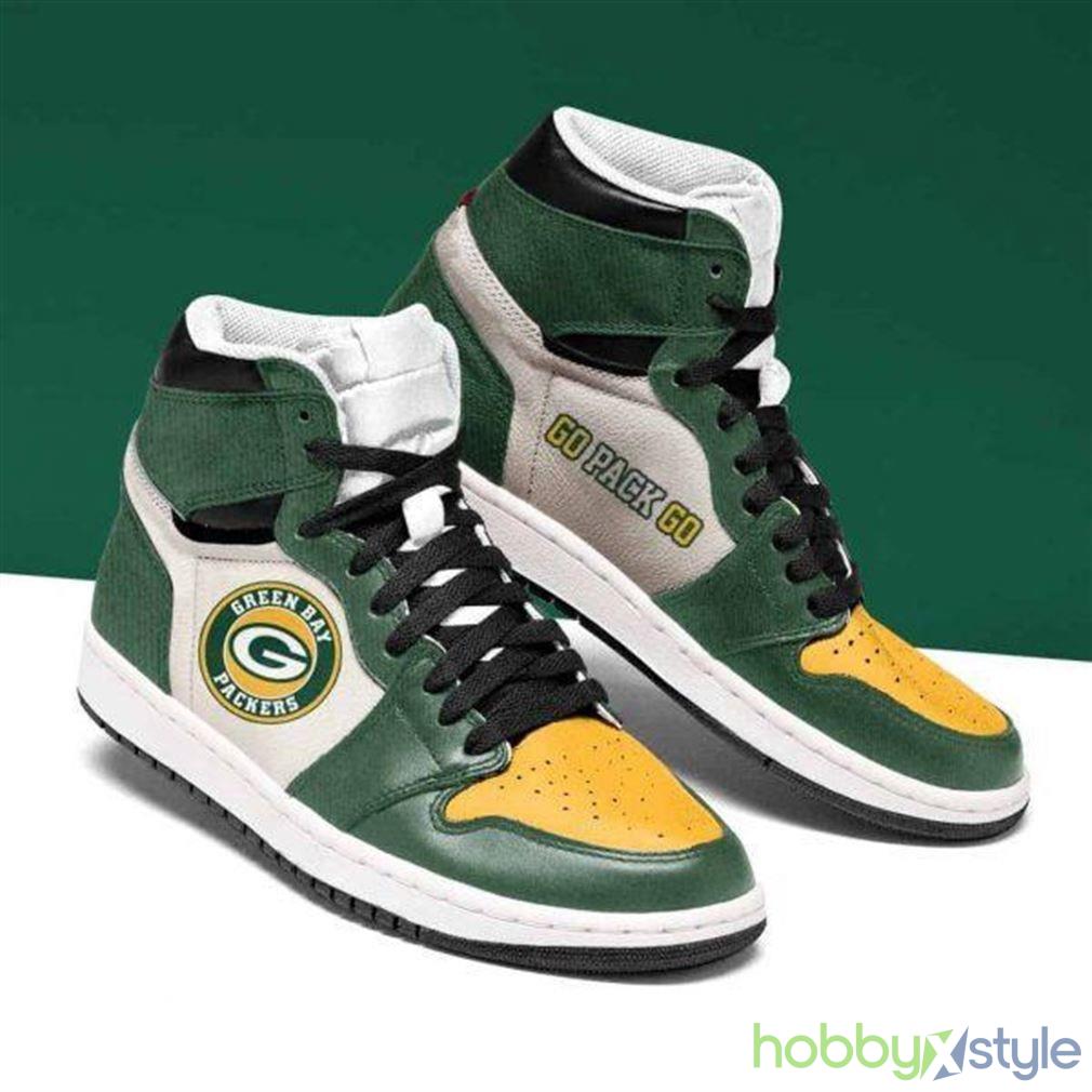 Green Bay Packers NFL Air Jordan High Top Shoes For Men And Women - Green Bay Packers NFL Fan’s Sport Shoes Air Sneakers For Men And Women