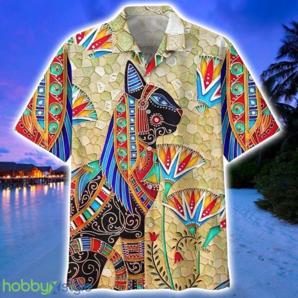 Hippie Egypt Cat Hawaiian Shirt Product Photo 1