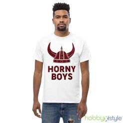 Horny Boys White T Shirt Mockup - Men’s Classic Tee Gildan 5000