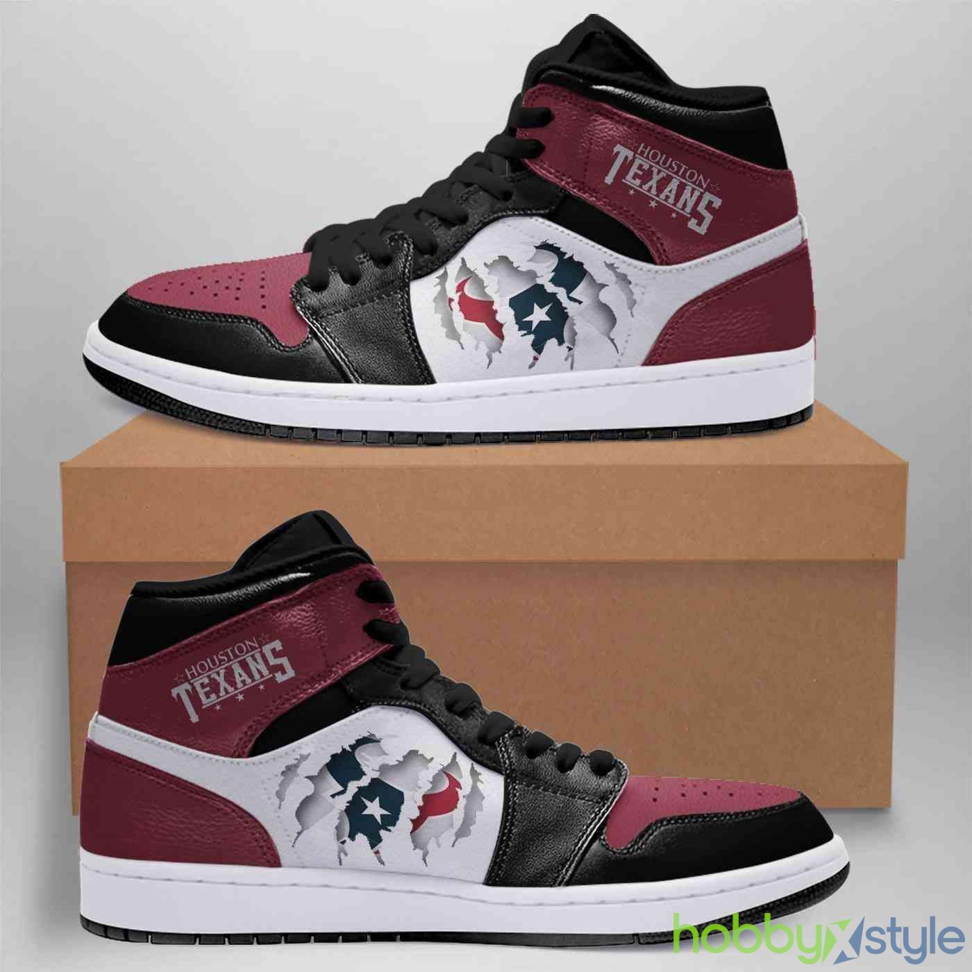 Houston Texans NFL Outdoor Air Jordan High Top Shoes For Men And Women - Houston Texans NFL Outdoor Air Sneakers For Men And Women