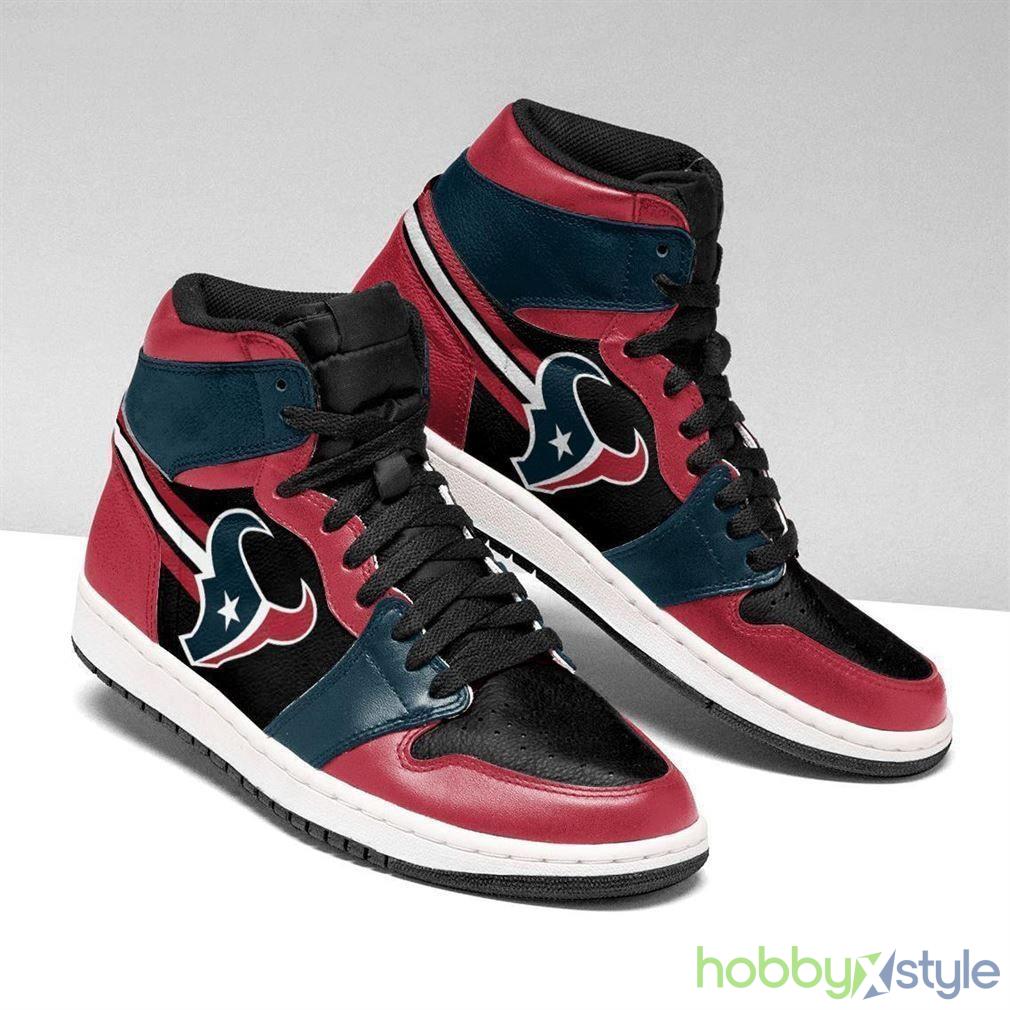Houston Texans Team NFL Air Jordan High Top Shoes For Men And Women - Houston Texans Fan’s Sport Shoes Team NFL Air Sneakers For Men And Women