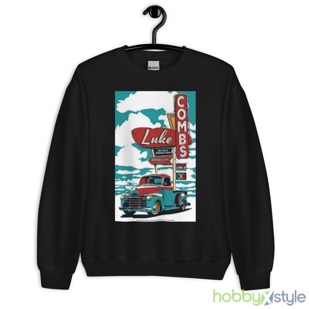 Luke Combs Kansas City MO GEHA Field at Arrowhead Stadium June 10 2023 Shirt - 18000 Unisex Heavy Blend Crewneck Sweatshirt