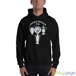 Manchester City The Treble Champions 2023 Shirt - 18500 Unisex Heavy Blend Hooded Sweatshirt