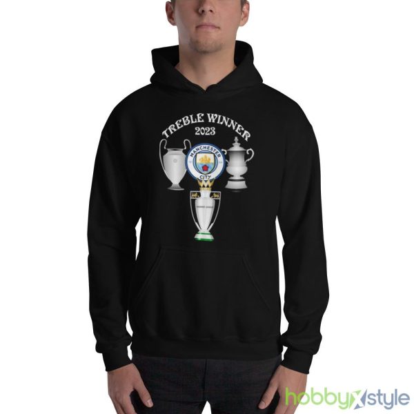 Manchester City The Treble Champions 2023 Shirt - 18500 Unisex Heavy Blend Hooded Sweatshirt