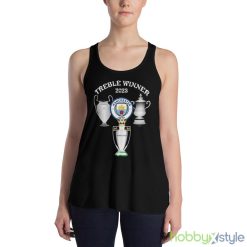Manchester City The Treble Champions 2023 Shirt - 8800 Women's Flowy Racerback Tank