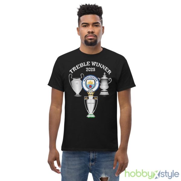 Manchester City The Treble Champions 2023 Shirt - Men’s Classic Tee Gildan 5000