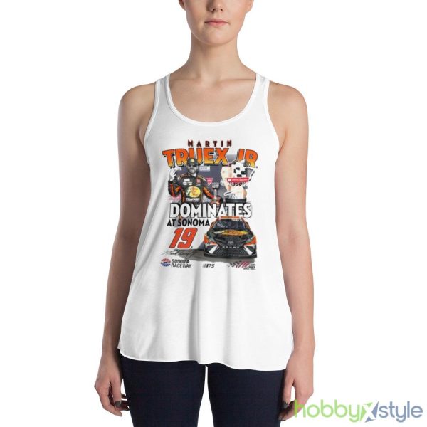 Martin Truex Jr Checkered Flag Sports 2023 Toyota Save Mart 350 Race Winner Signature Shirt - 8800 Women's Flowy Racerback Tank