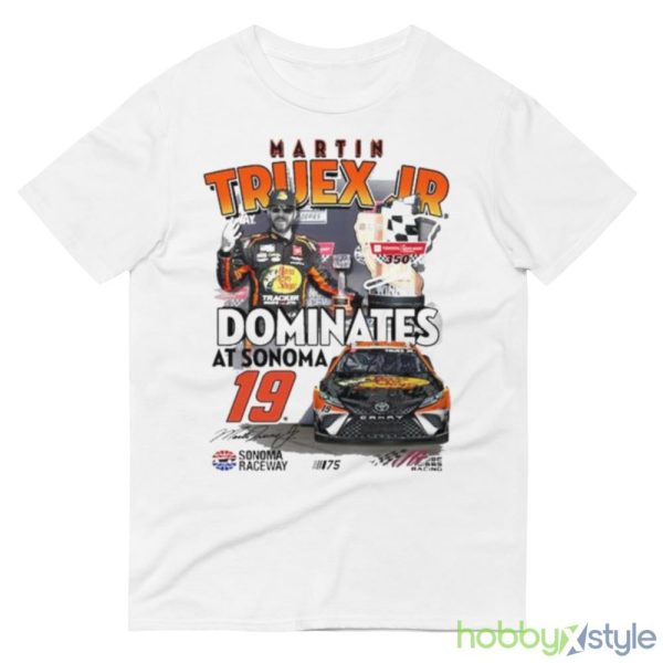 Martin Truex Jr Checkered Flag Sports 2023 Toyota Save Mart 350 Race Winner Signature Shirt - 980 Lightweight Fashion Short Sleeve T-Shirt