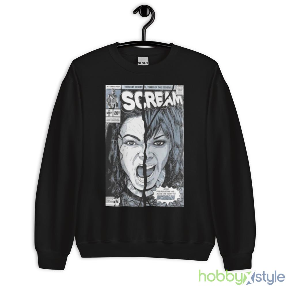 Mj History Scream Tired Of Injustice Tired Of The Schemes Shirt - 18000 Unisex Heavy Blend Crewneck Sweatshirt