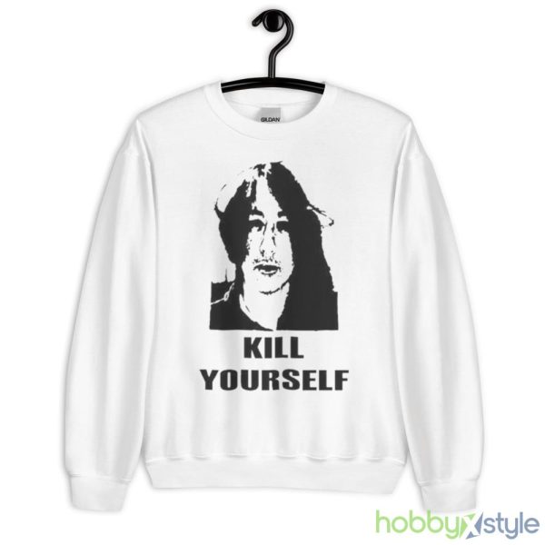 Mugshot Kill Yourself White T Shirt Mockup - 18000 Unisex Heavy Blend Crewneck Sweatshirt