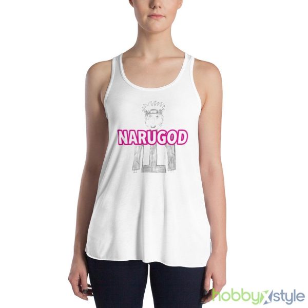 Narugod Naruto paint White T Shirt Mockup - 8800 Women's Flowy Racerback Tank