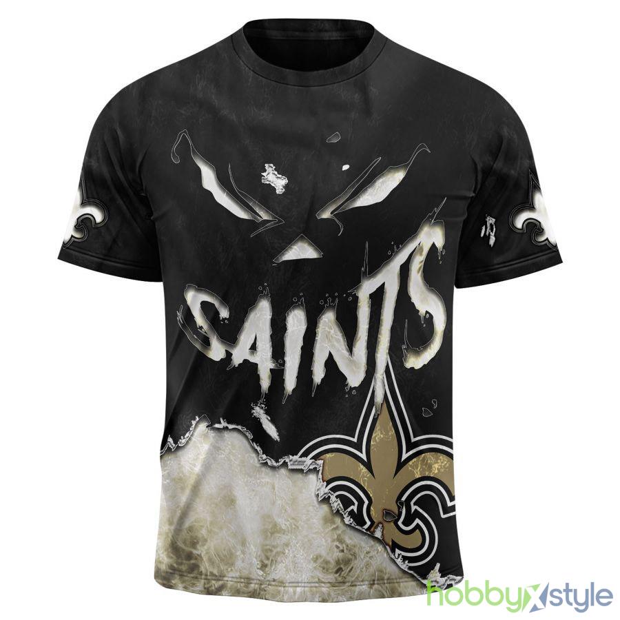 New Orleans Saints Devil Eyes 3d T-Shirt For Men And Women - New Orleans Saints T-shirt 3D devil eyes gift for fans_1