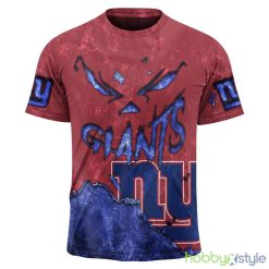 New York Giants Devil Eyes 3d T-Shirt For Men And Women - New York Giants T-shirt 3D devil eyes gift for fans_1