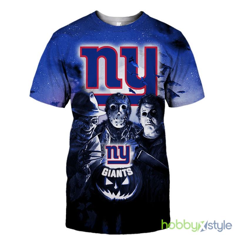 New York Giants Halloween Horror Night 3d T-Shirt For Men And Women - New York Giants T-shirt Halloween Horror Night gift for fan_1