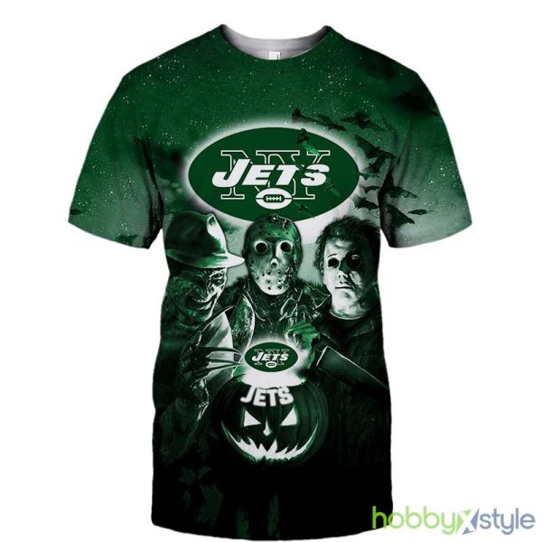 New York Jets Halloween Horror Night 3d T-Shirt For Men And Women - New York Jets T-shirt Halloween Horror Night gift for fan_1