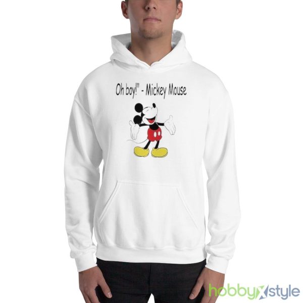 Oh boy! Mickey Mouse White T Shirt Mockup - 18500 Unisex Heavy Blend Hooded Sweatshirt