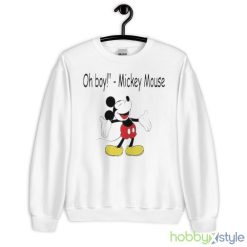 Oh boy! Mickey Mouse White T Shirt Mockup - 18000 Unisex Heavy Blend Crewneck Sweatshirt