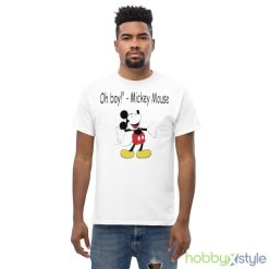 Oh boy! Mickey Mouse White T Shirt Mockup - Men’s Classic Tee Gildan 5000