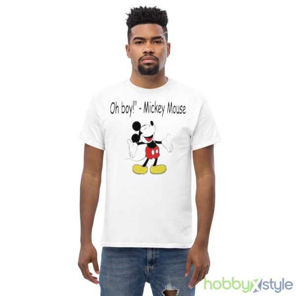 Oh boy! Mickey Mouse White T Shirt Mockup - Men’s Classic Tee Gildan 5000