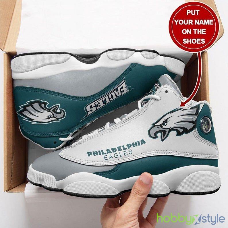 Philadelphia Eagles NFL Big Logo Fan Custom Name Air Jordan For Men And Women - Custom Name Philadelphia Eagles NFL Big Logo Fan