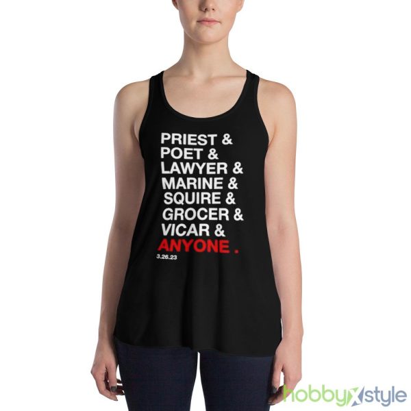 Priest Poet Lawyer Marine Squire Grocer Vicar Anyone Shirt - 8800 Women's Flowy Racerback Tank