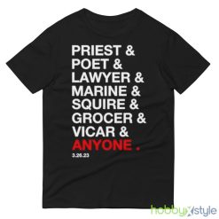 Priest Poet Lawyer Marine Squire Grocer Vicar Anyone Shirt - 980 Lightweight Fashion Short Sleeve T-Shirt