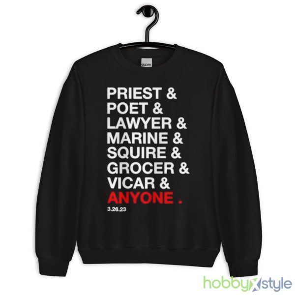 Priest Poet Lawyer Marine Squire Grocer Vicar Anyone Shirt - 18000 Unisex Heavy Blend Crewneck Sweatshirt
