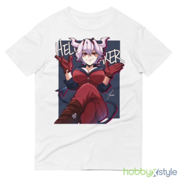 Red Girl Beelzebub White T Shirt Mockup - 980 Lightweight Fashion Short Sleeve T-Shirt
