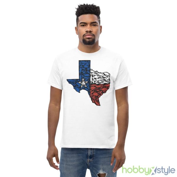 red tuna Texas flag White T Shirt Mockup - Men’s Classic Tee Gildan 5000