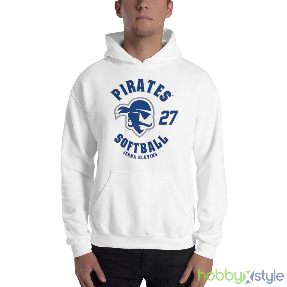 Seton Hall Pirates Jenna Blevins 2023 NCAA Softball shirt - 18500 Unisex Heavy Blend Hooded Sweatshirt