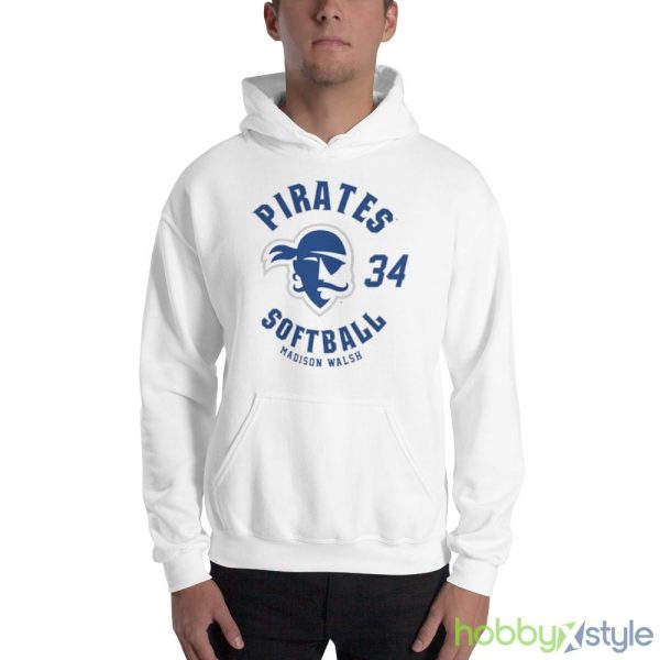 Seton Hall Pirates Madison Walsh 2023 NCAA Softball shirt - 18500 Unisex Heavy Blend Hooded Sweatshirt