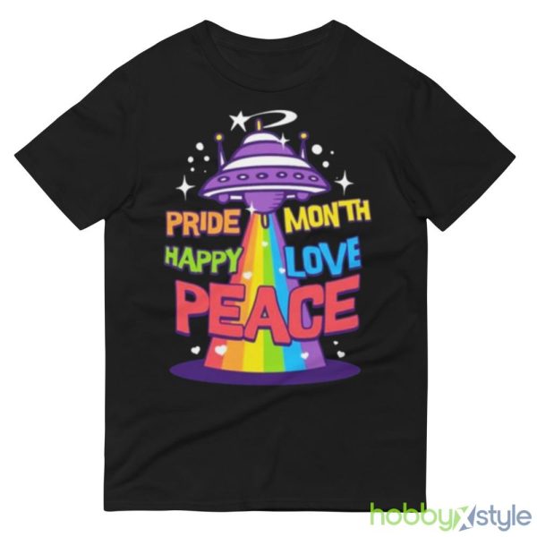 Space Rainbow Retro Pride Month Happy Love Peace Shirt - 980 Lightweight Fashion Short Sleeve T-Shirt
