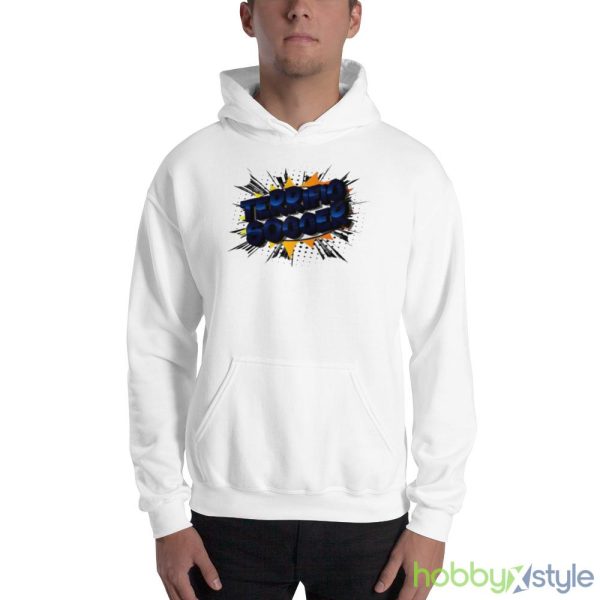 Terrific soccer vector illustrated comic book style phrase on abstract Shirt - 18500 Unisex Heavy Blend Hooded Sweatshirt