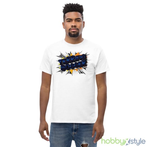 Terrific soccer vector illustrated comic book style phrase on abstract Shirt - Men’s Classic Tee Gildan 5000