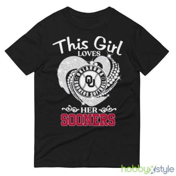 This Girl Loves Her Oklahoma Sooners Heart Diamond 2023 Shirt - 980 Lightweight Fashion Short Sleeve T-Shirt