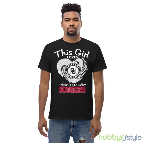 This Girl Loves Her Oklahoma Sooners Heart Diamond 2023 Shirt - Men’s Classic Tee Gildan 5000