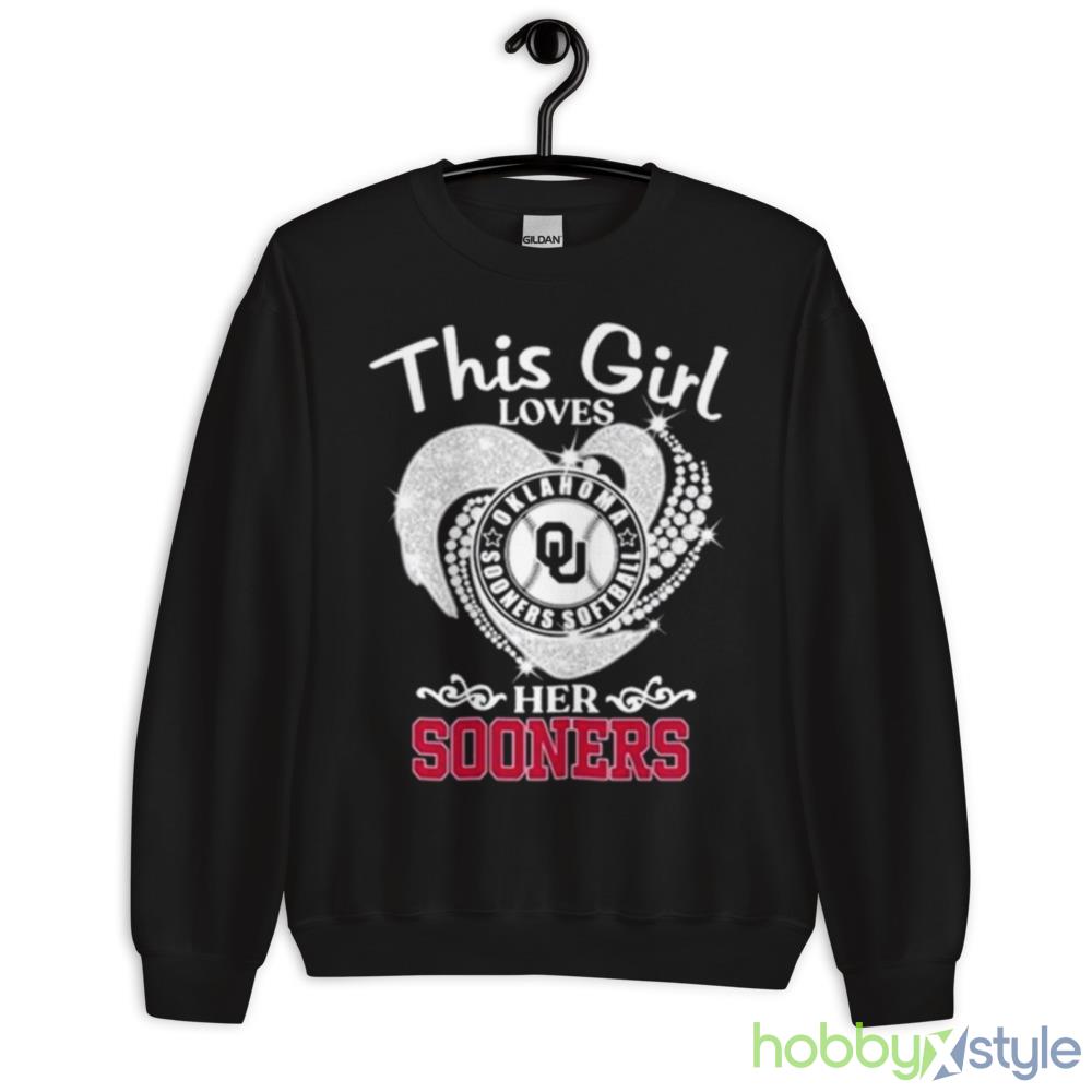 This Girl Loves Her Oklahoma Sooners Heart Diamond 2023 Shirt - 18000 Unisex Heavy Blend Crewneck Sweatshirt