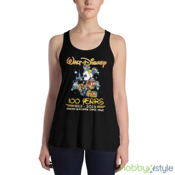 Walt Diney 100 Years 1923 2023 Where Dreams Come True Shirt - 8800 Women's Flowy Racerback Tank