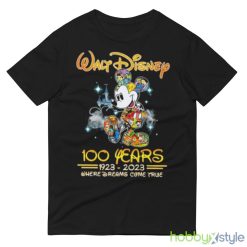 Walt Diney 100 Years 1923 2023 Where Dreams Come True Shirt - 980 Lightweight Fashion Short Sleeve T-Shirt