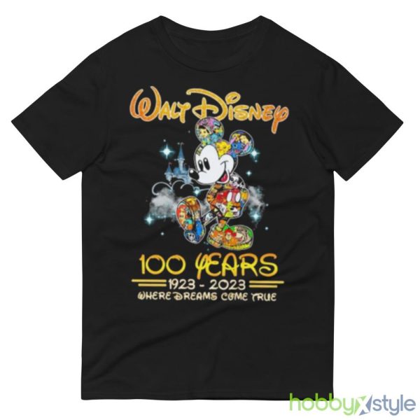 Walt Diney 100 Years 1923 2023 Where Dreams Come True Shirt - 980 Lightweight Fashion Short Sleeve T-Shirt