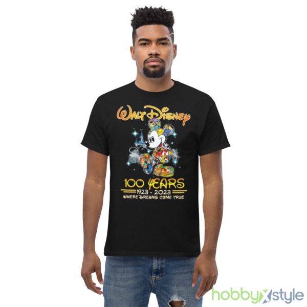 Walt Diney 100 Years 1923 2023 Where Dreams Come True Shirt - Men’s Classic Tee Gildan 5000