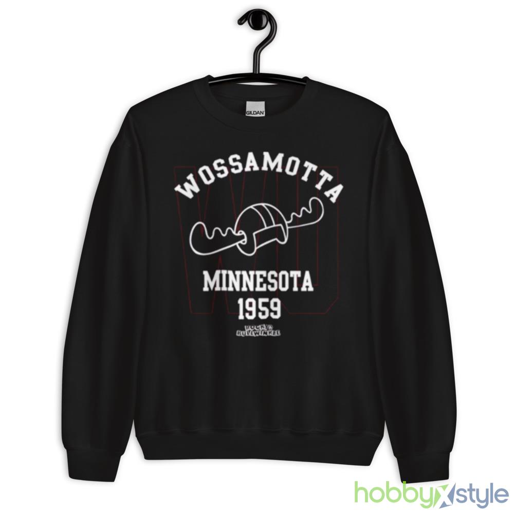 Wossamotta U Athletics Rocky And Bullwinkle shirt - 18000 Unisex Heavy Blend Crewneck Sweatshirt