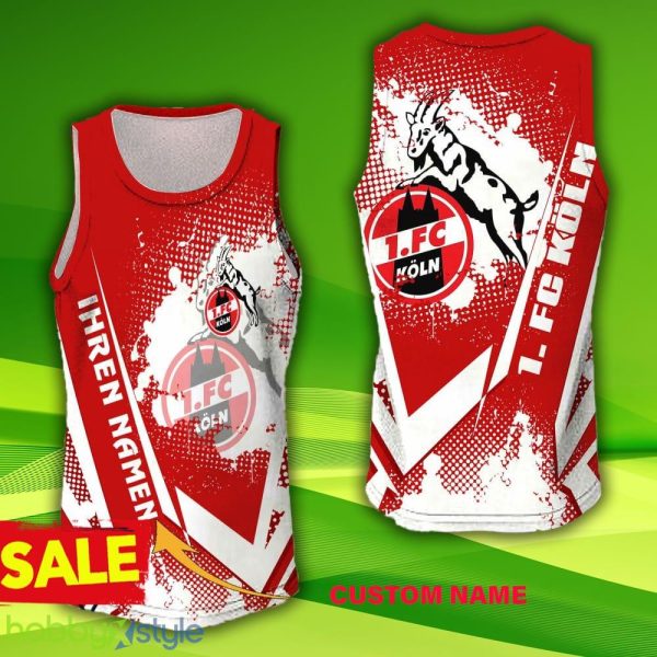 1. FC Koln Custom Name 3D Jersey Tanktop 11 Hollow Bundesliga Gift For Men And Women - 1. FC Koln Custom Name 3D Jersey Tanktop 11 Hollow Bundesliga Gift For Men And Women