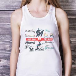 12 Layered Miami Marlins Bundle shirt - White Ladies Tank Top