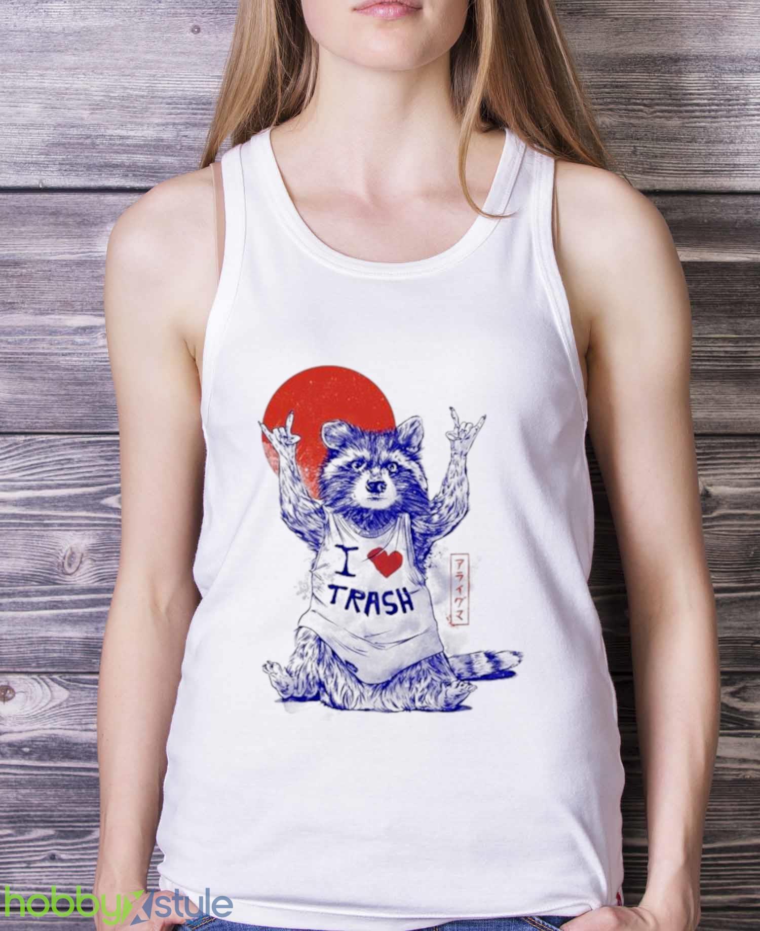 Bear I love trash shirt - White Ladies Tank Top Bear I love trash shirt - White Ladies Tank Top