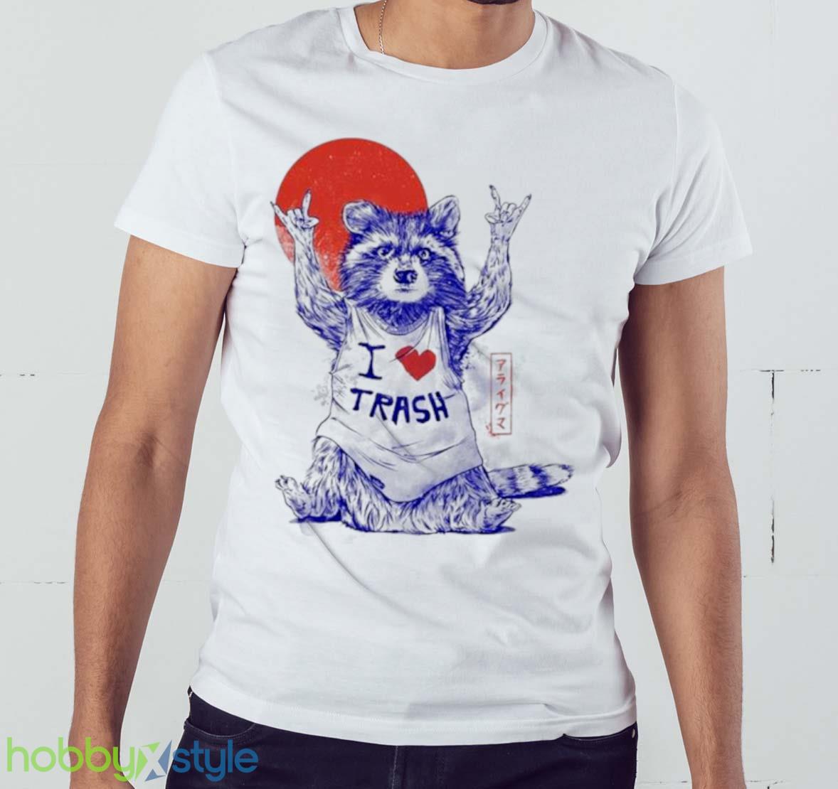 Bear I love trash shirt - White Men T-Shirt Bear I love trash shirt - White Men T-Shirt